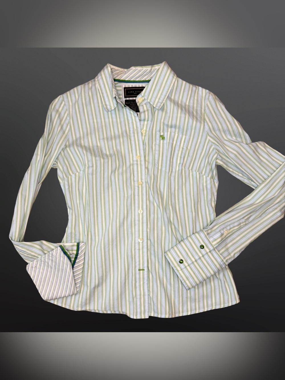 Vintage Ezra Fitch by Abercrombie & Fitch Y2K Button-Up 💚🩵